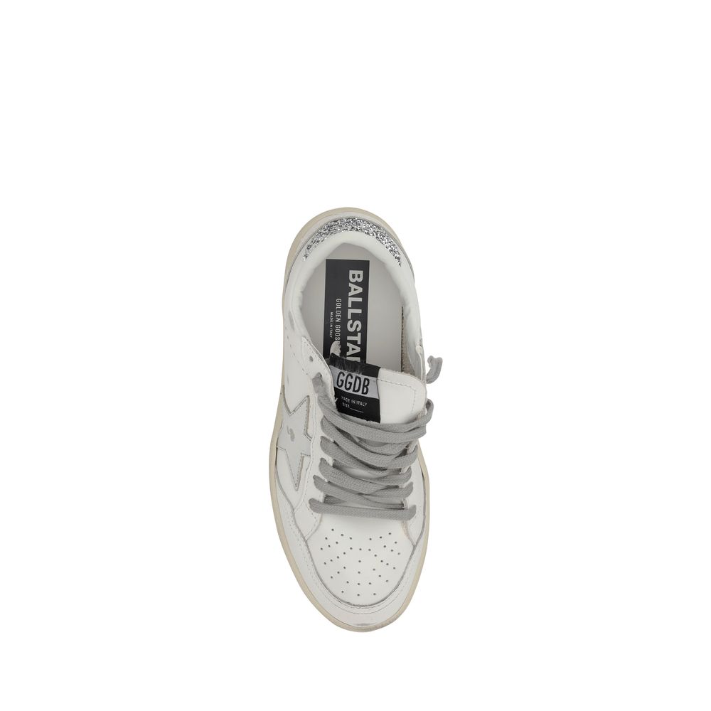 Golden Goose Silver Calf Leather Bos Taurus Low Top Sneakers | Regal Royce