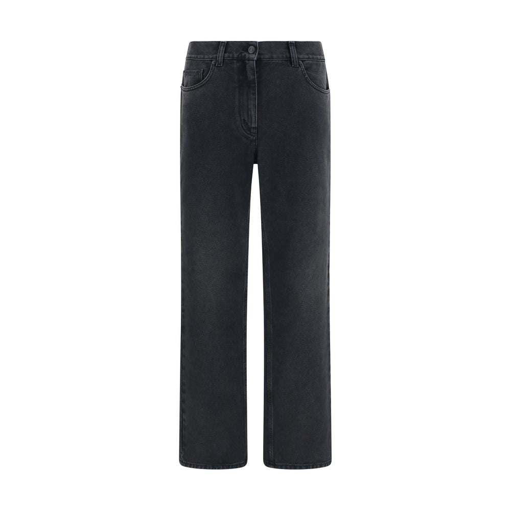 The Row Black Cotton Straight-Leg Jeans | Regal Royce
