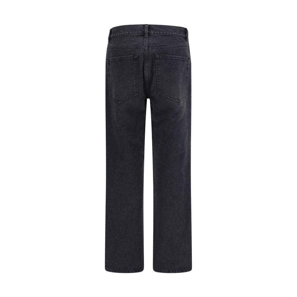 The Row Black Cotton Straight-Leg Jeans | Regal Royce