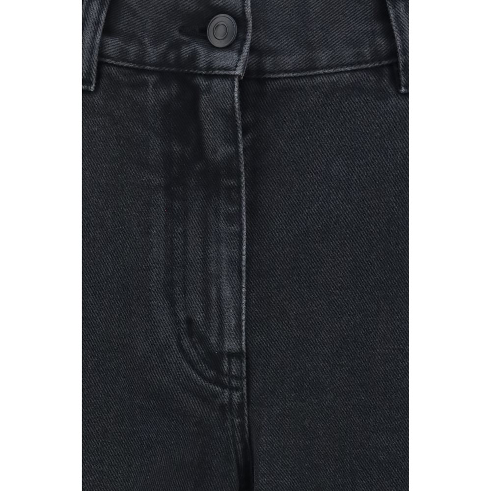 The Row Black Cotton Straight-Leg Jeans | Regal Royce