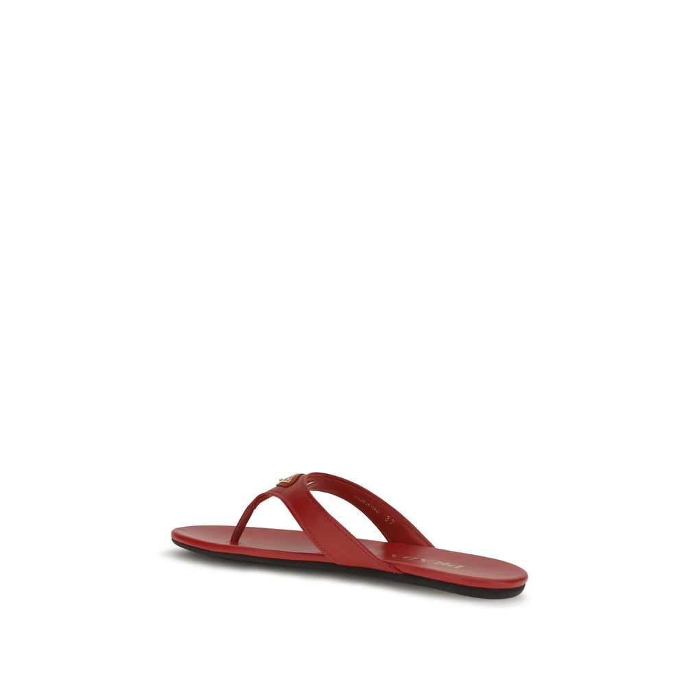 Prada Multicolor Calf Leather Bos Taurus Flat Sandals | Regal Royce