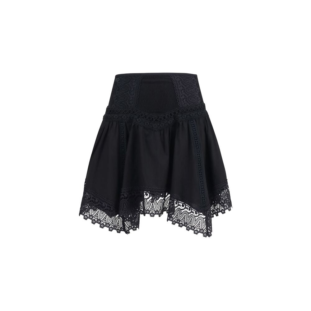 Charo Ruiz Black Cotton Mini Skirt | Regal Royce