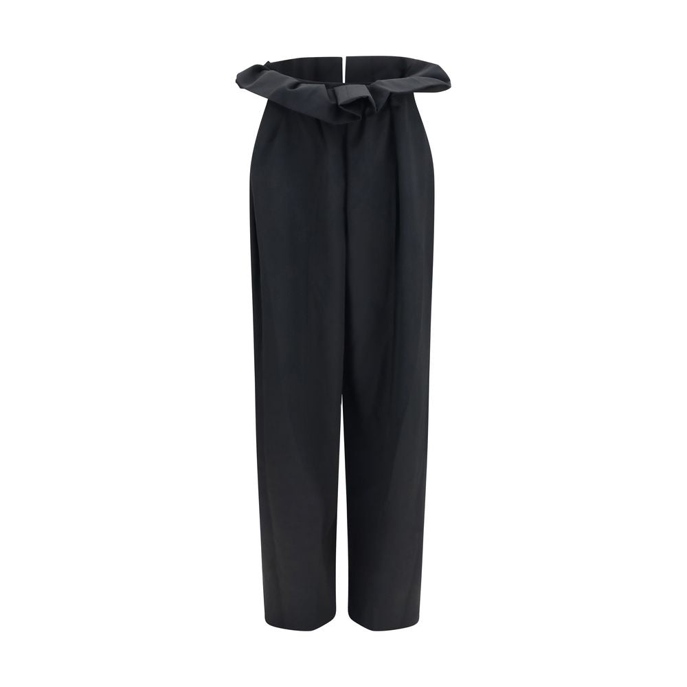 Khaite Black Wool Oves Aries Casual Pants | Regal Royce