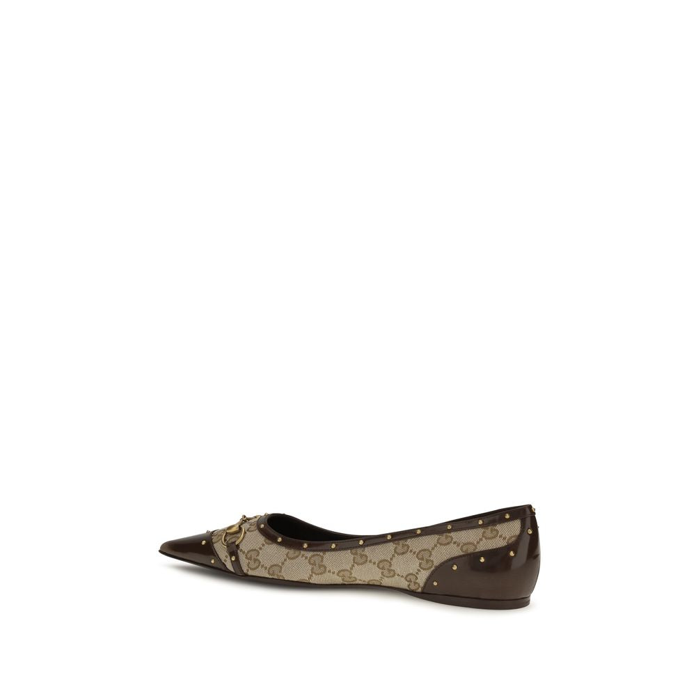 Gucci Beige Polyester Ballet Flats | Regal Royce