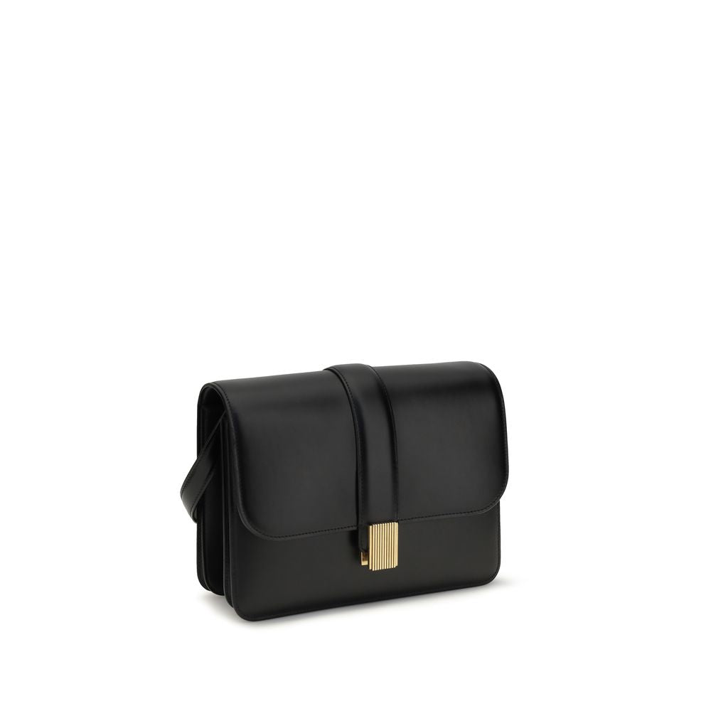 Khaite Black Calf Leather Bos Taurus Shoulder Bag | Regal Royce