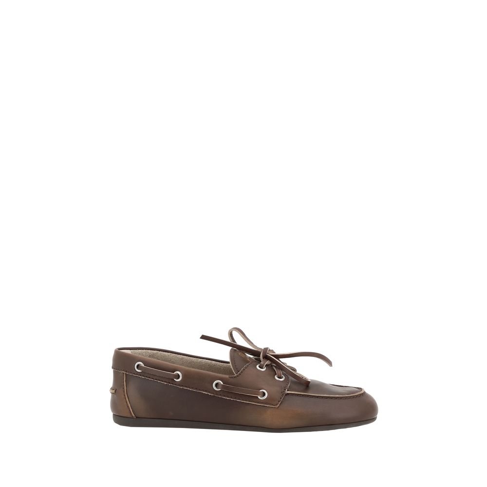 Miu Miu Brown Calf Leather Bos Taurus Slip-On Loafers | Regal Royce