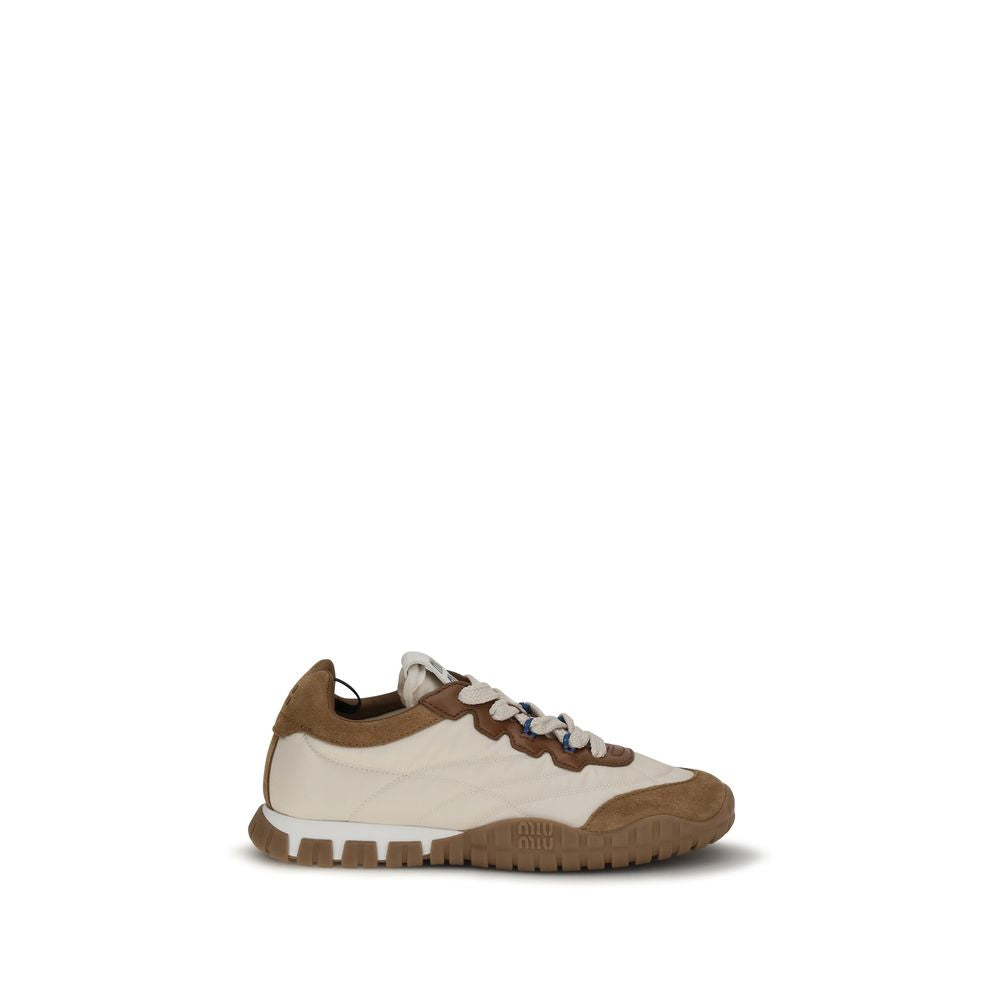 Miu Miu Beige Polyamide Athletic Sneakers | Regal Royce