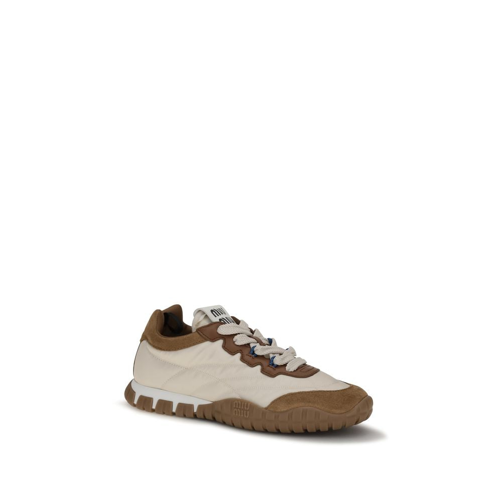 Miu Miu Beige Polyamide Athletic Sneakers | Regal Royce