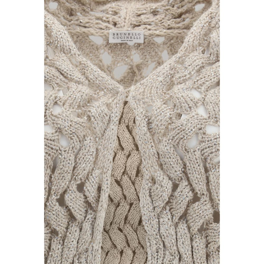 Brunello Cucinelli Beige Silk Cardigan | Regal Royce