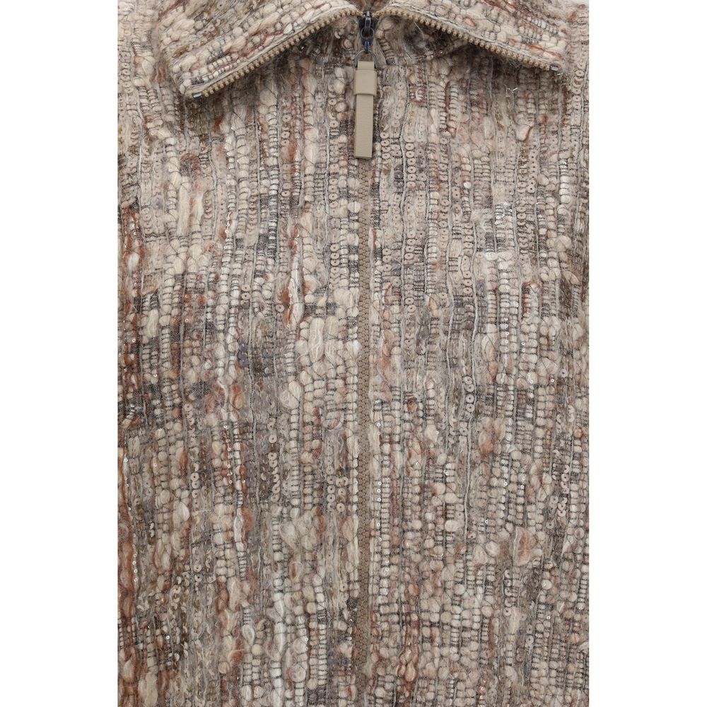 Brunello Cucinelli Beige Mohair Cardigan | Regal Royce