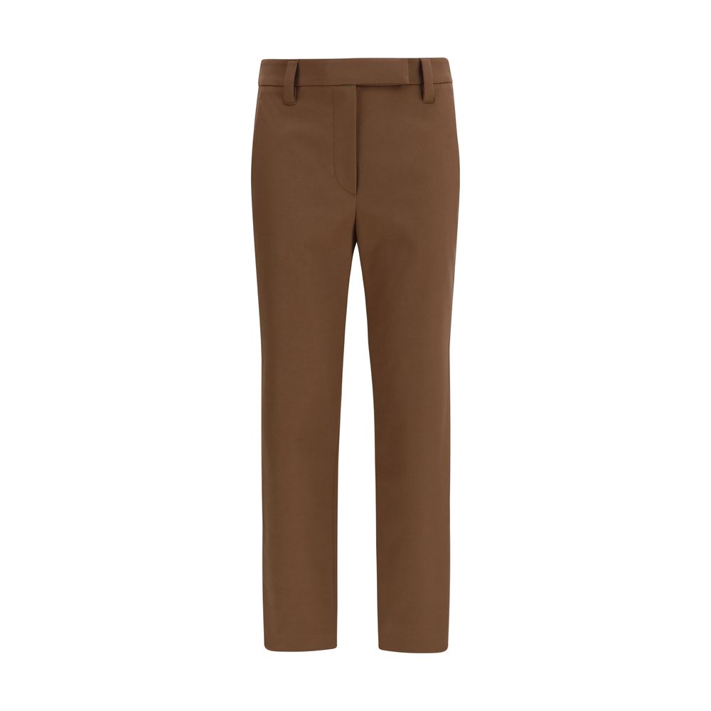 Brunello Cucinelli Brown Elastane Casual Pants | Regal Royce