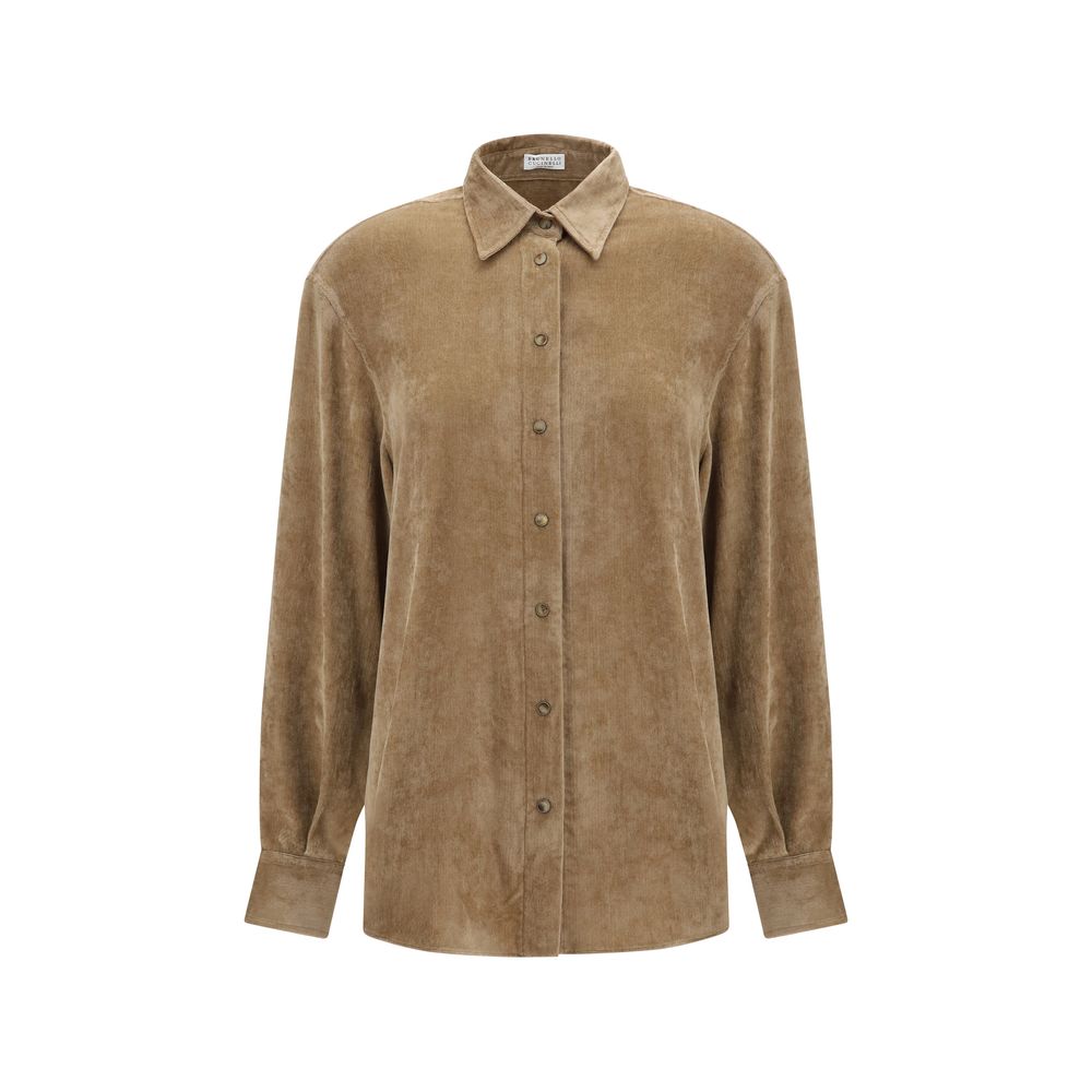 Brunello Cucinelli Beige Viscose Dress Shirt | Regal Royce