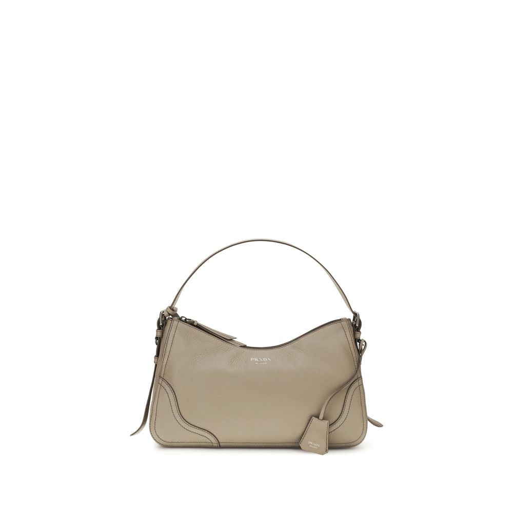 Prada Gray Calf Leather Bos Taurus Shoulder Bag | Regal Royce