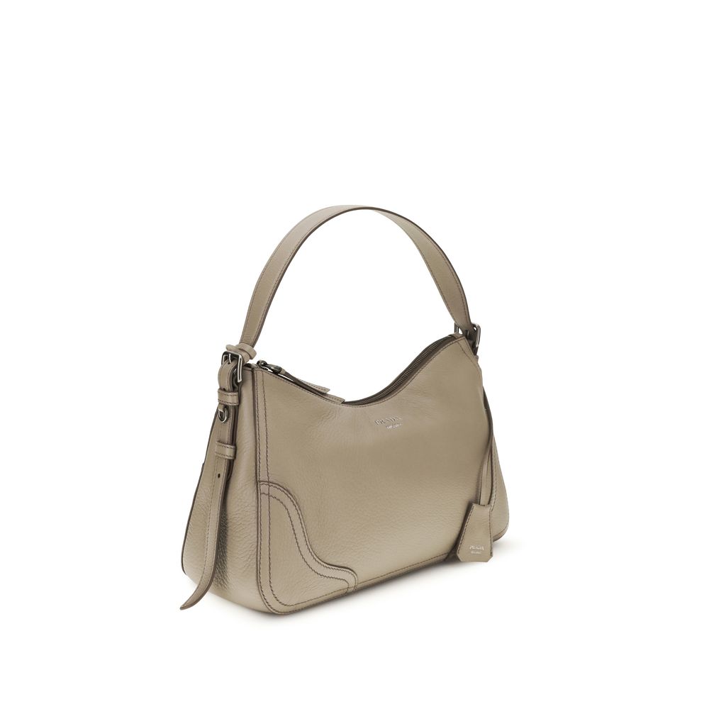Prada Gray Calf Leather Bos Taurus Shoulder Bag | Regal Royce