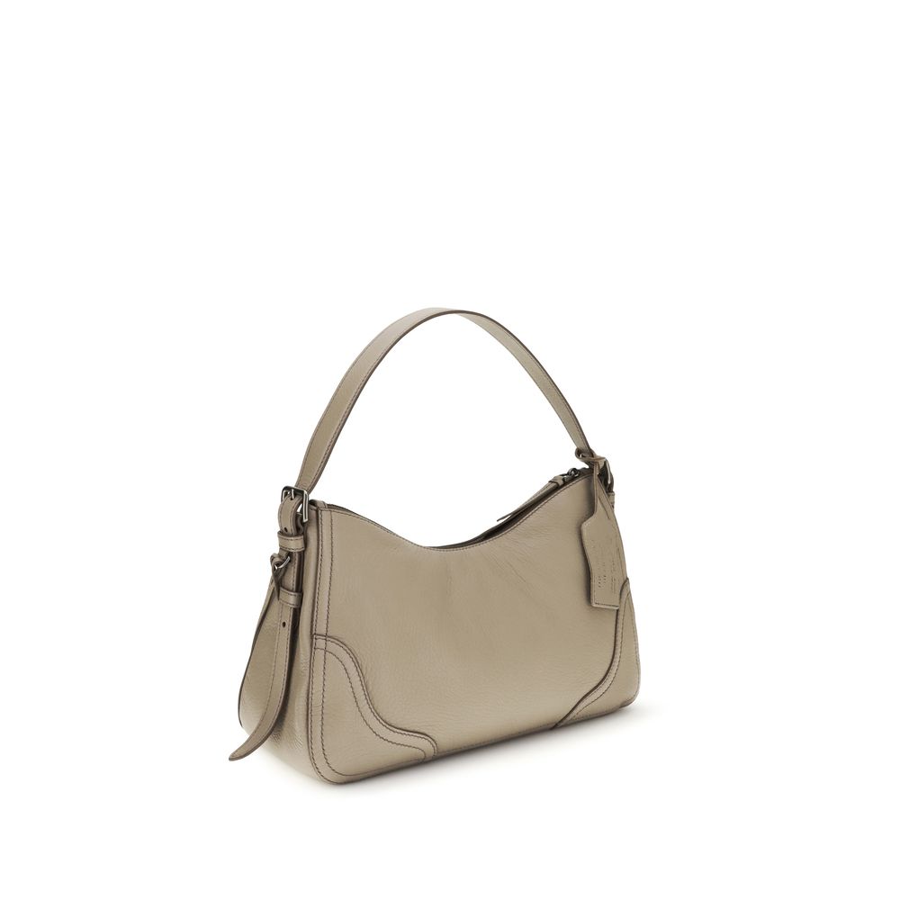 Prada Gray Calf Leather Bos Taurus Shoulder Bag | Regal Royce