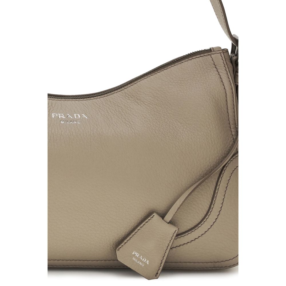 Prada Gray Calf Leather Bos Taurus Shoulder Bag | Regal Royce