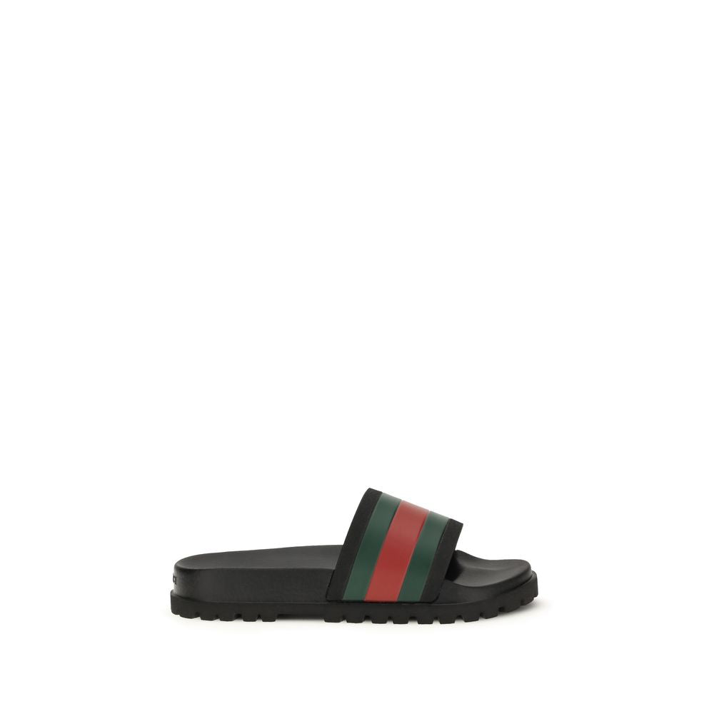 Gucci Black Rubber Slippers | Regal Royce