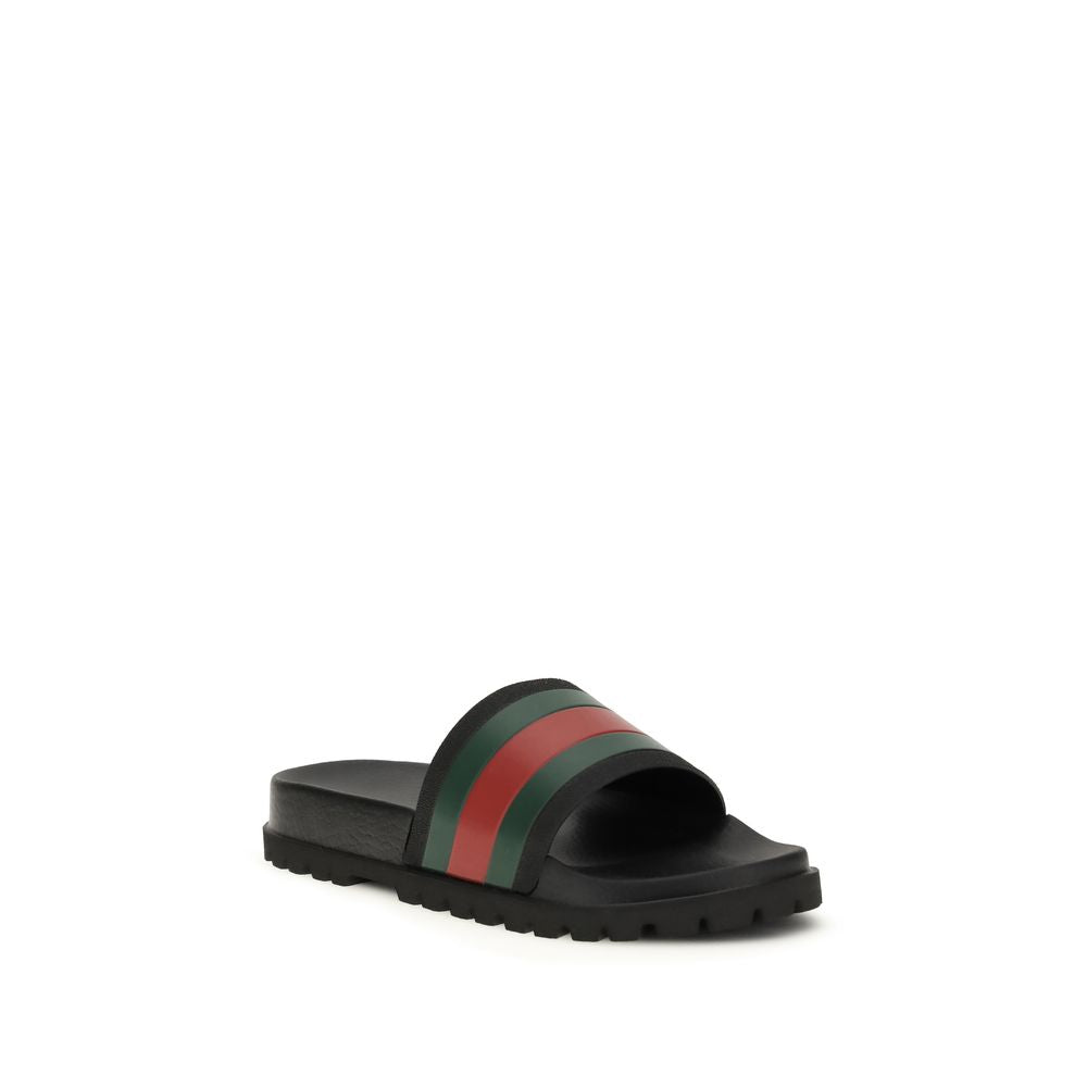 Gucci Black Rubber Slippers | Regal Royce