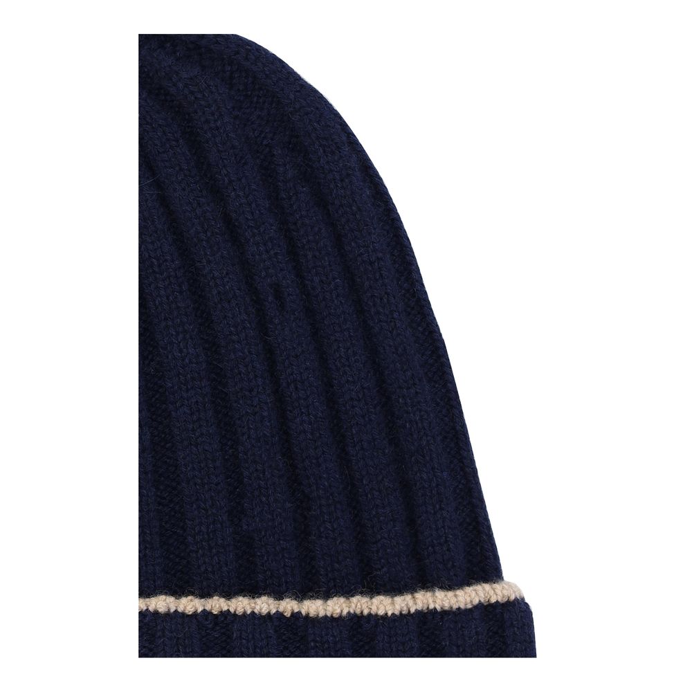 Brunello Cucinelli Blue Cashmere Beanie | Regal Royce