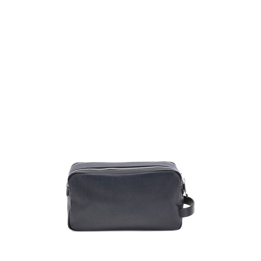 Brunello Cucinelli Black Calf Leather Bos Taurus Airpod Holder | Regal Royce