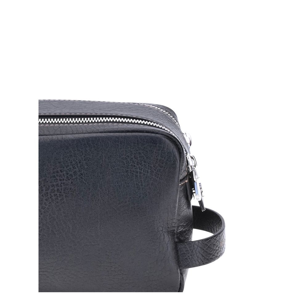 Brunello Cucinelli Black Calf Leather Bos Taurus Airpod Holder | Regal Royce