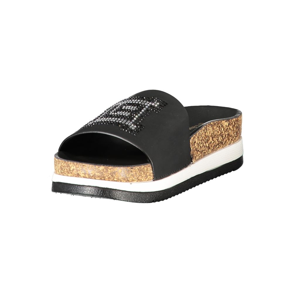 Laura Biagiotti Nero Polyurethane Women's Slipper | Regal Royce