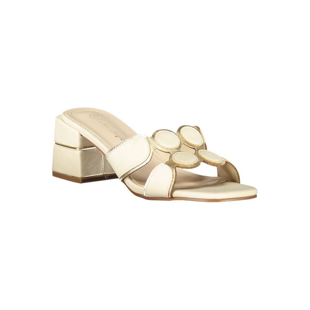 Laura Biagiotti Beige Polyurethane Women Sandal | Regal Royce