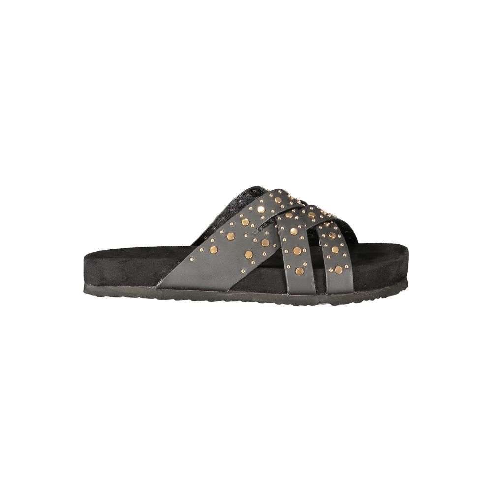 Laura Biagiotti Black Polyurethane Women's Sandal | Regal Royce