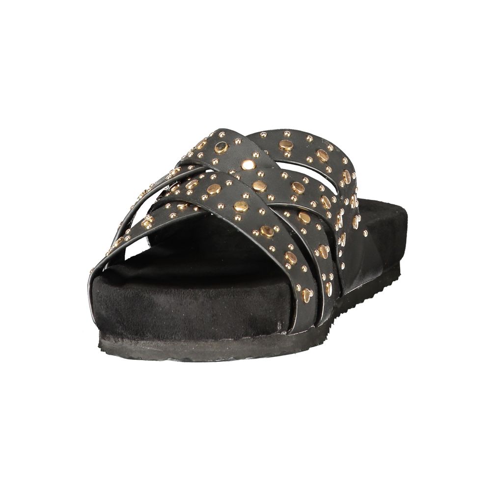 Laura Biagiotti Black Polyurethane Women's Sandal | Regal Royce
