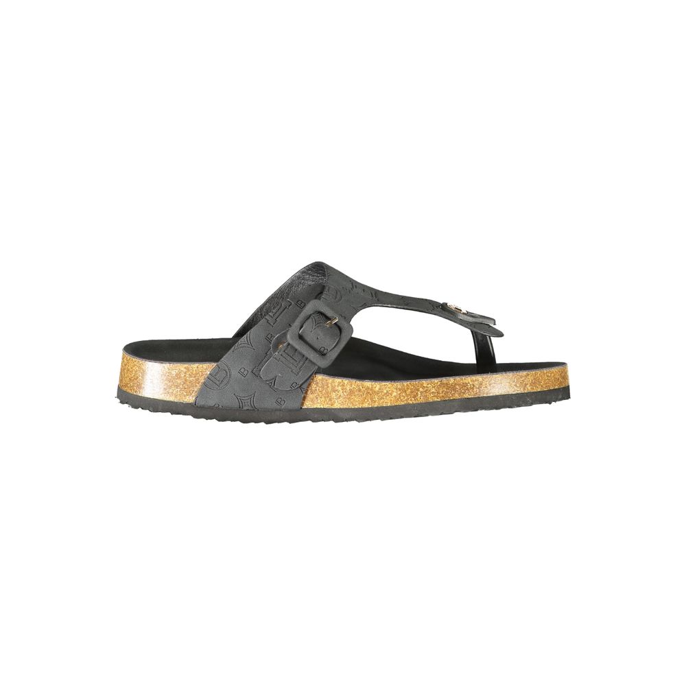 Laura Biagiotti Black Polyurethane Women's Sandal | Regal Royce