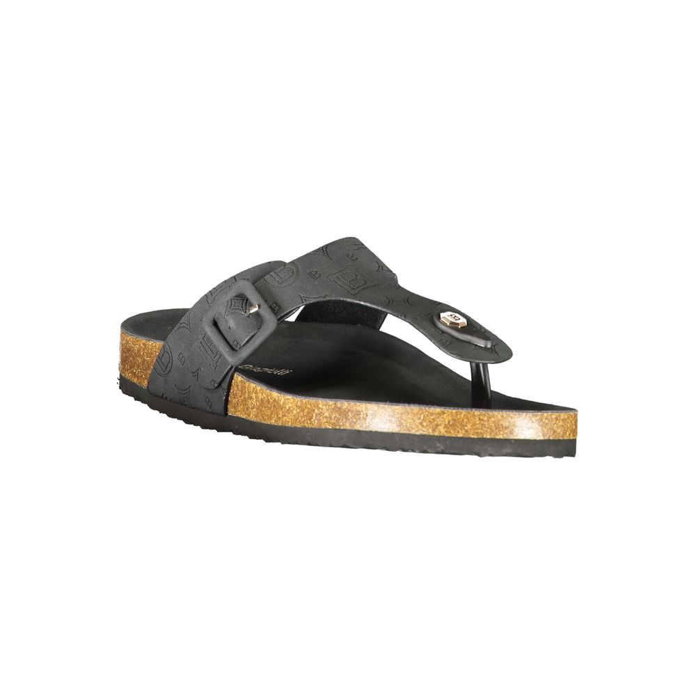 Laura Biagiotti Black Polyurethane Women's Sandal | Regal Royce