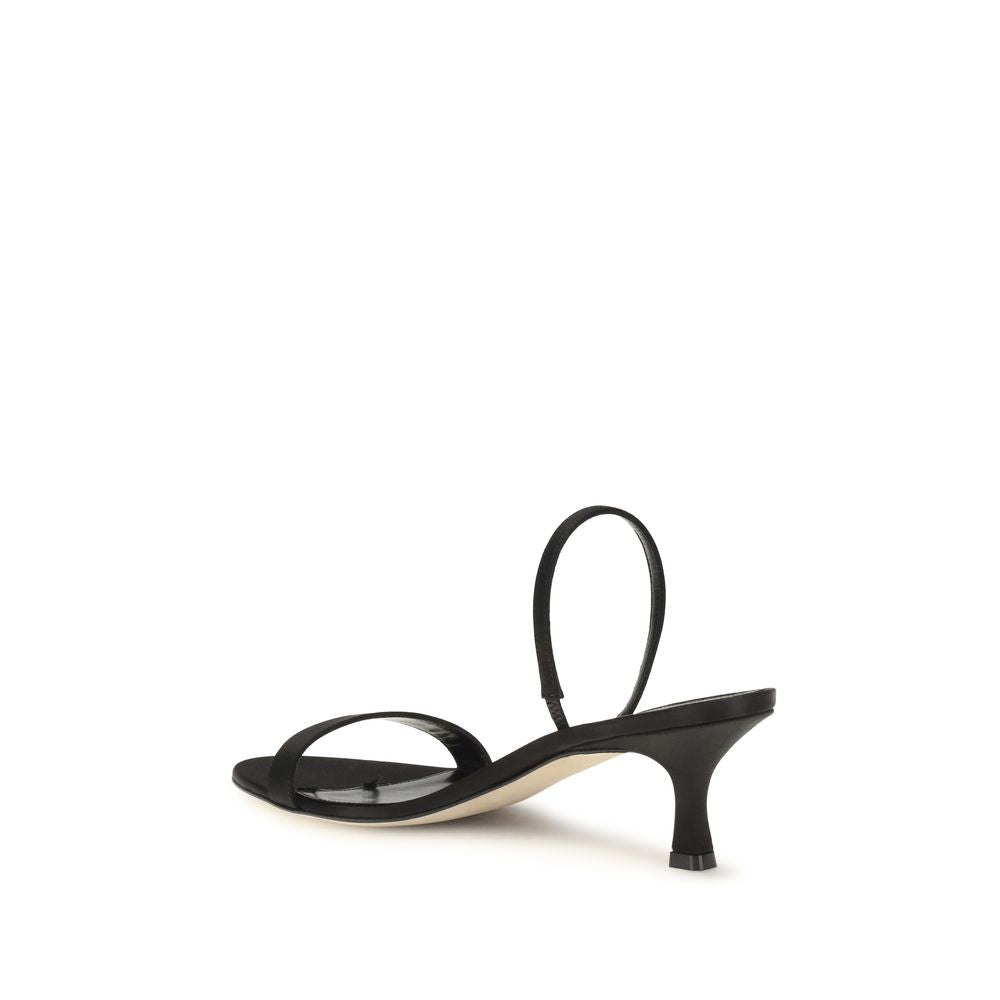 The Row Black Calf Leather Bos Taurus Stiletto Heel Sandals | Regal Royce