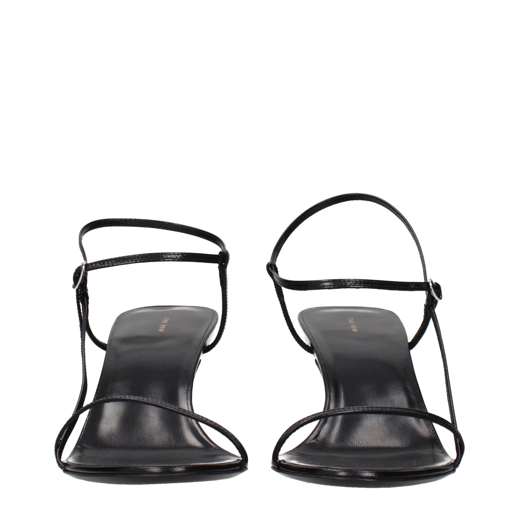 The Row Black Leather Stiletto Heel Sandals | Regal Royce