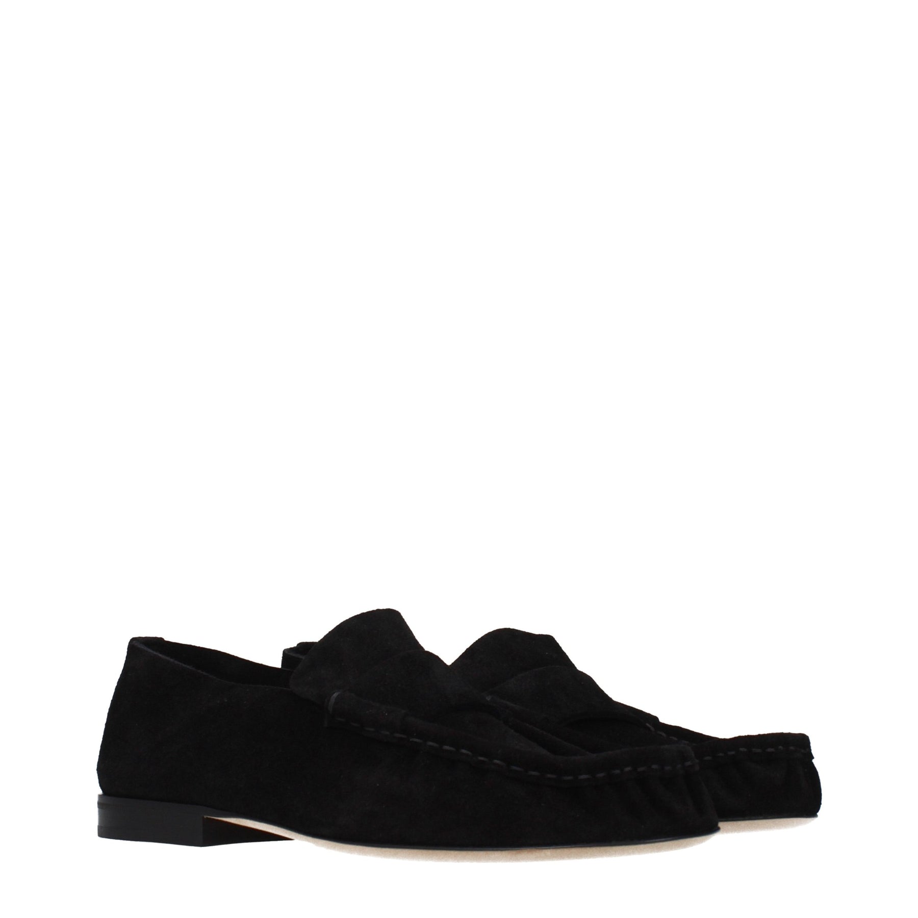 The Row Black Leather Slip-On Loafers | Regal Royce