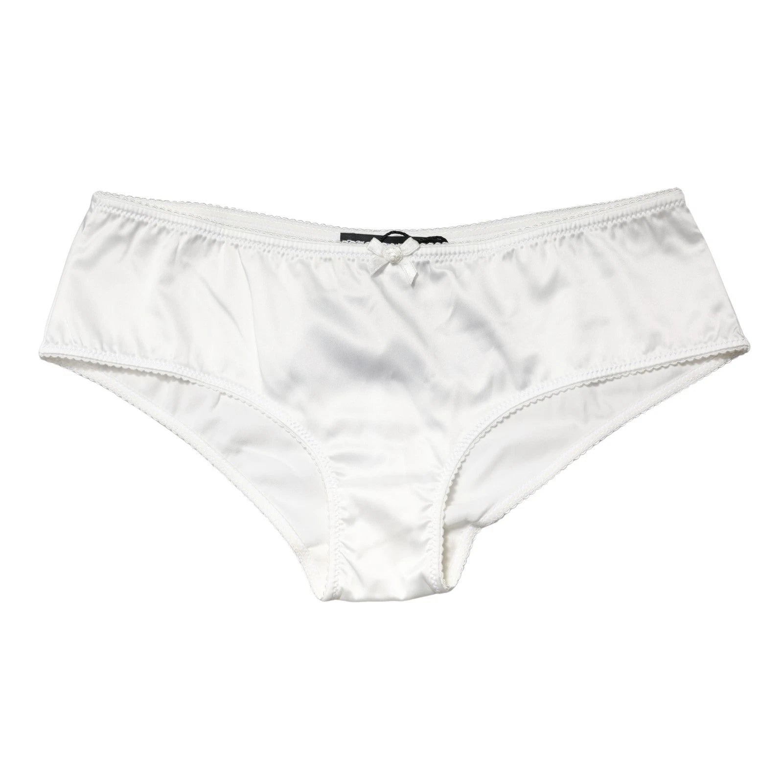 Dolce & Gabbana White Silk Stretch Mid Waist Brief Panty Underwear | Regal Royce