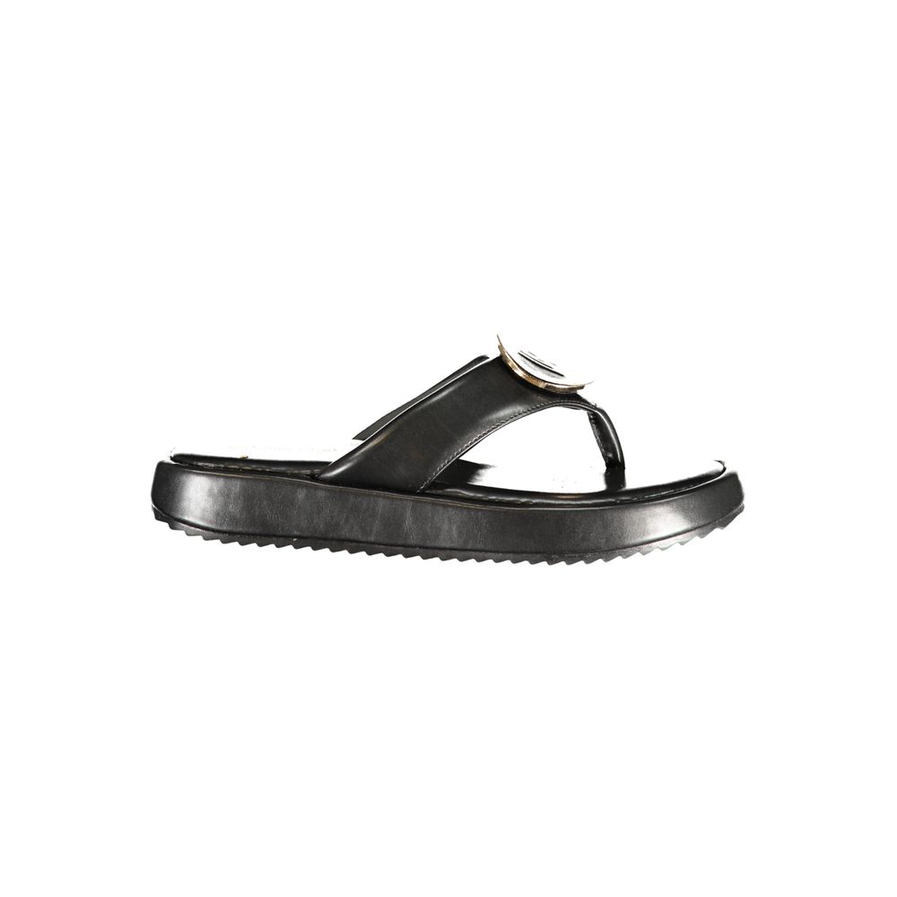 Laura Biagiotti Black Polyurethane Women's Sandal | Regal Royce