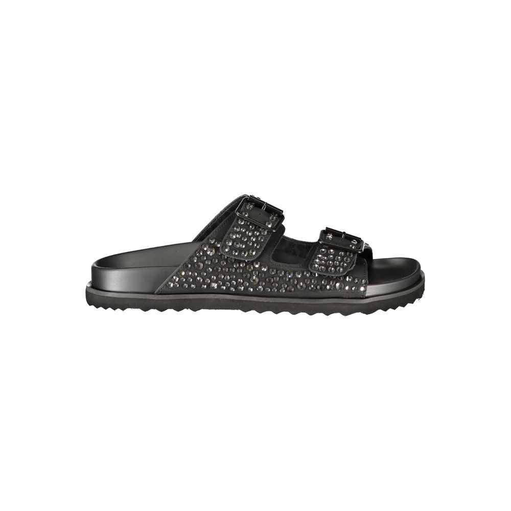 Laura Biagiotti Black Polyurethane Women's Slipper | Regal Royce