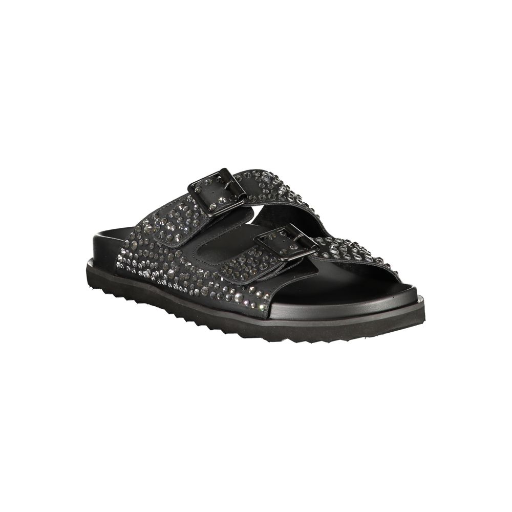Laura Biagiotti Black Polyurethane Women's Slipper | Regal Royce