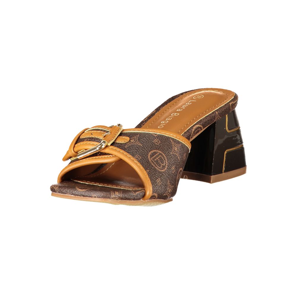 Laura Biagiotti Brown Polyurethane Women Sandal | Regal Royce