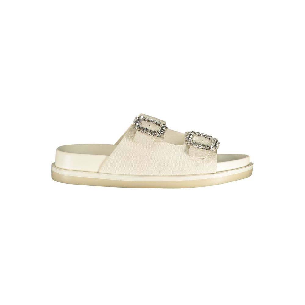 Laura Biagiotti White Polyethylene Flat Sandals | Regal Royce