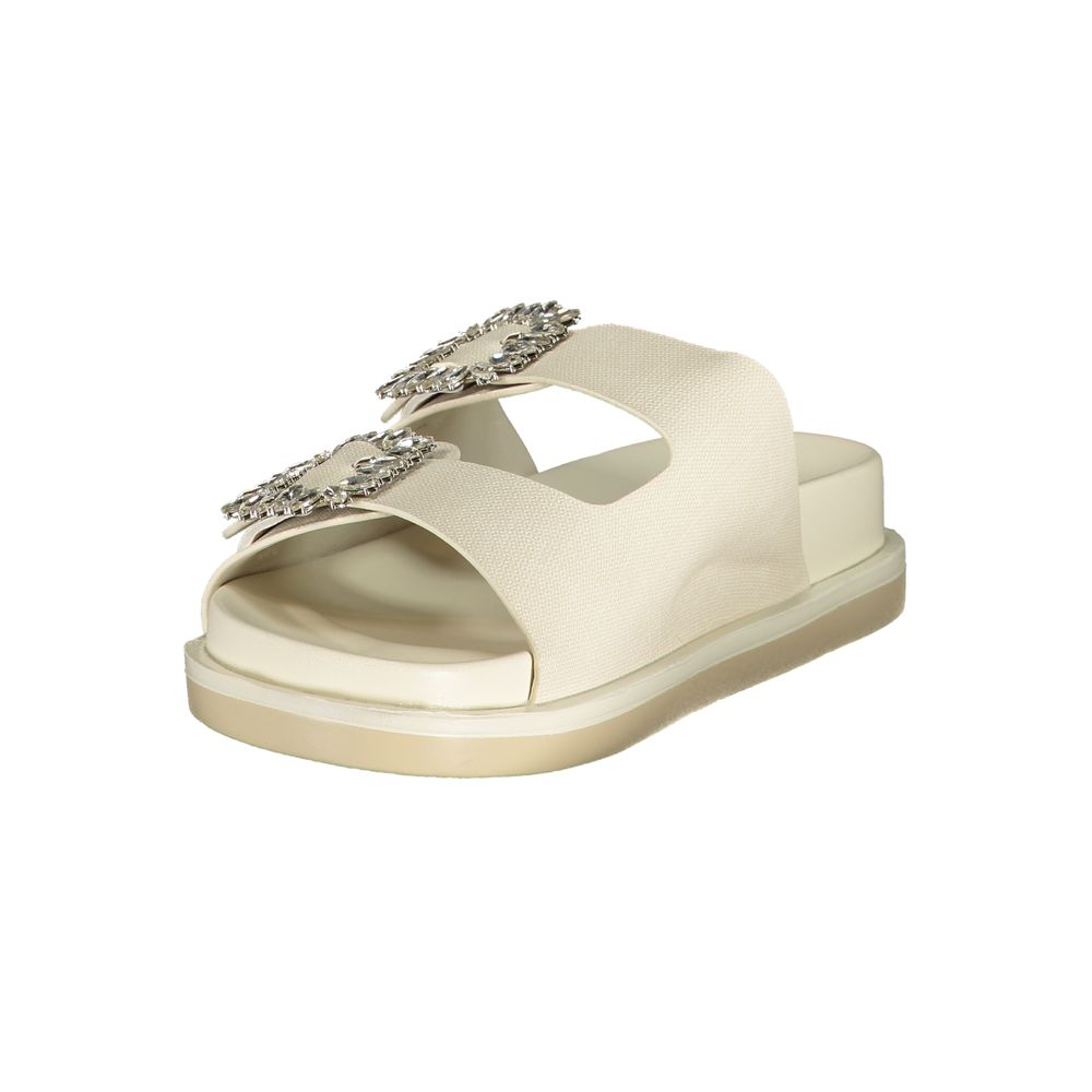 Laura Biagiotti White Polyethylene Flat Sandals | Regal Royce