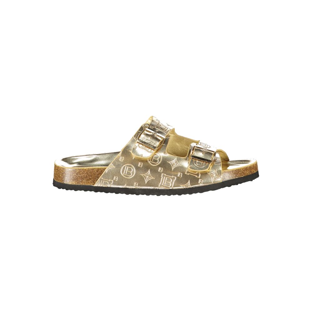 Laura Biagiotti Gold Polyethylene Flat Sandals | Regal Royce