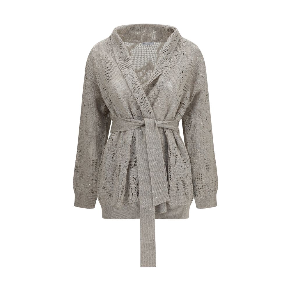 Brunello Cucinelli Beige Linen Cardigan | Regal Royce