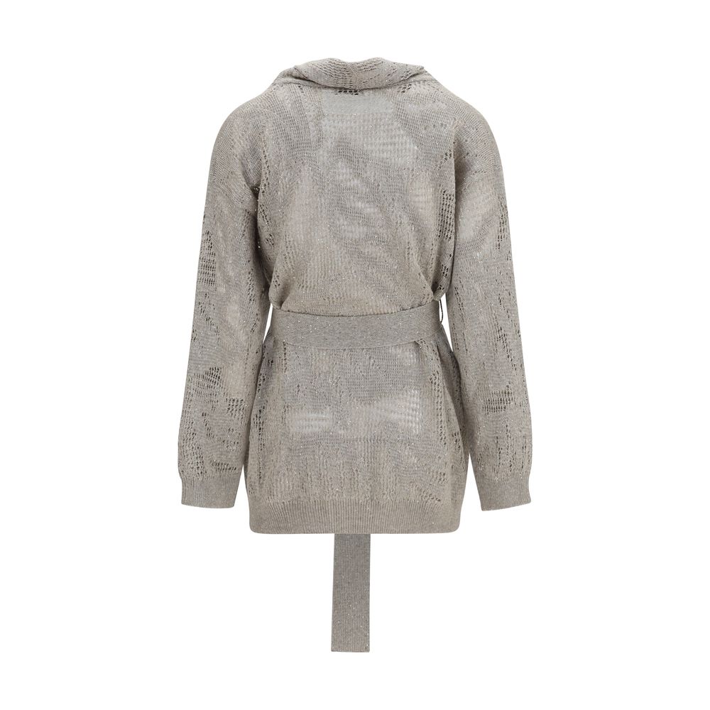 Brunello Cucinelli Beige Linen Cardigan | Regal Royce