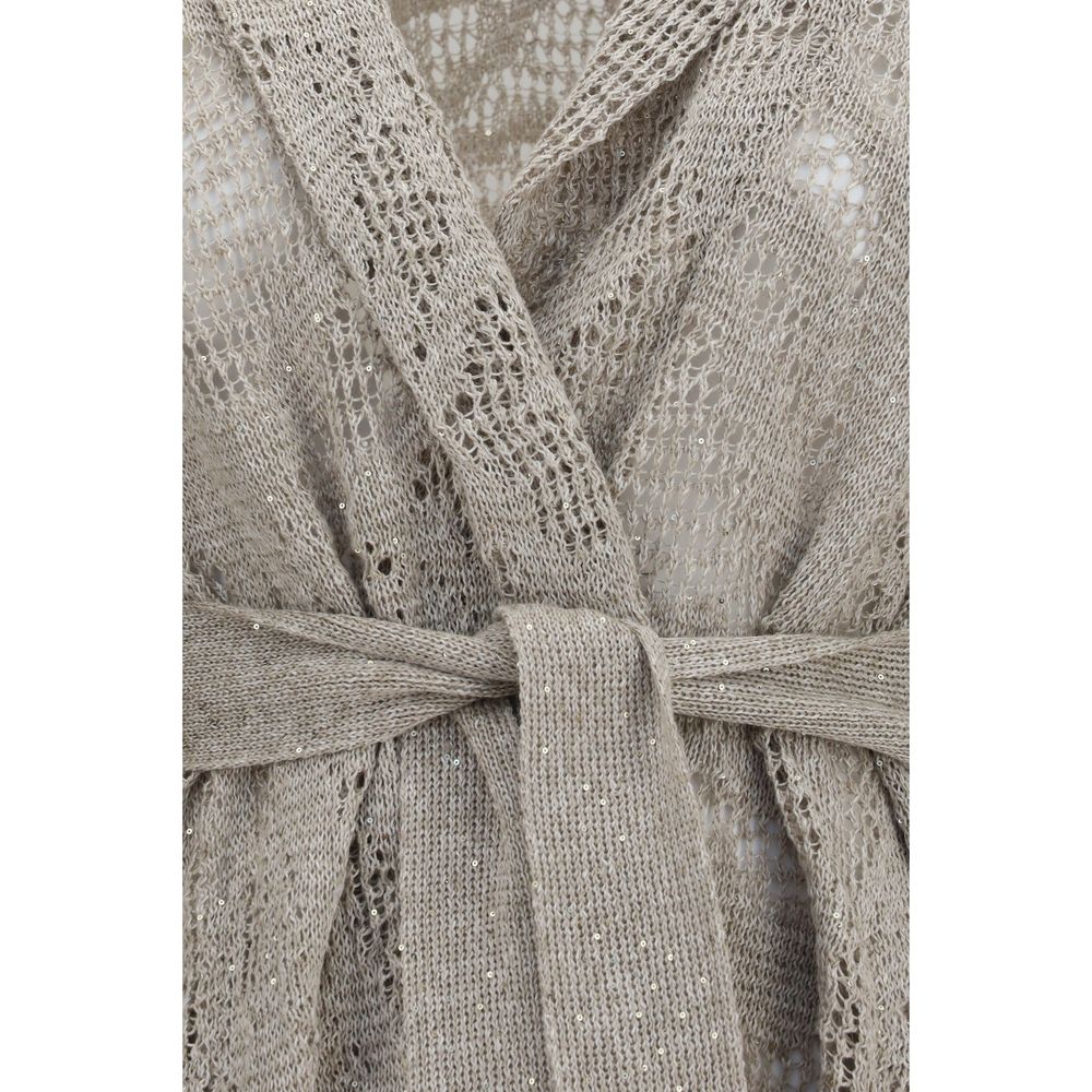 Brunello Cucinelli Beige Linen Cardigan | Regal Royce