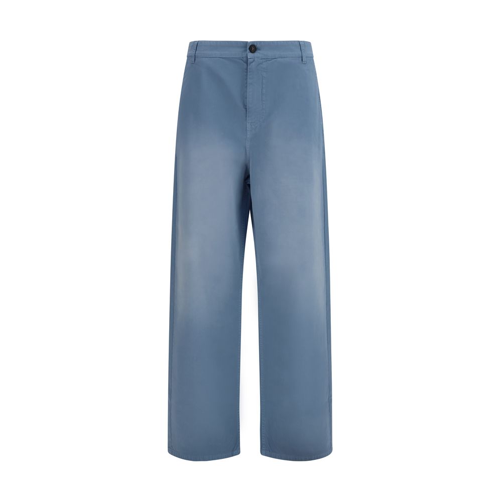 Miu Miu Blue Cotton Casual Pants | Regal Royce