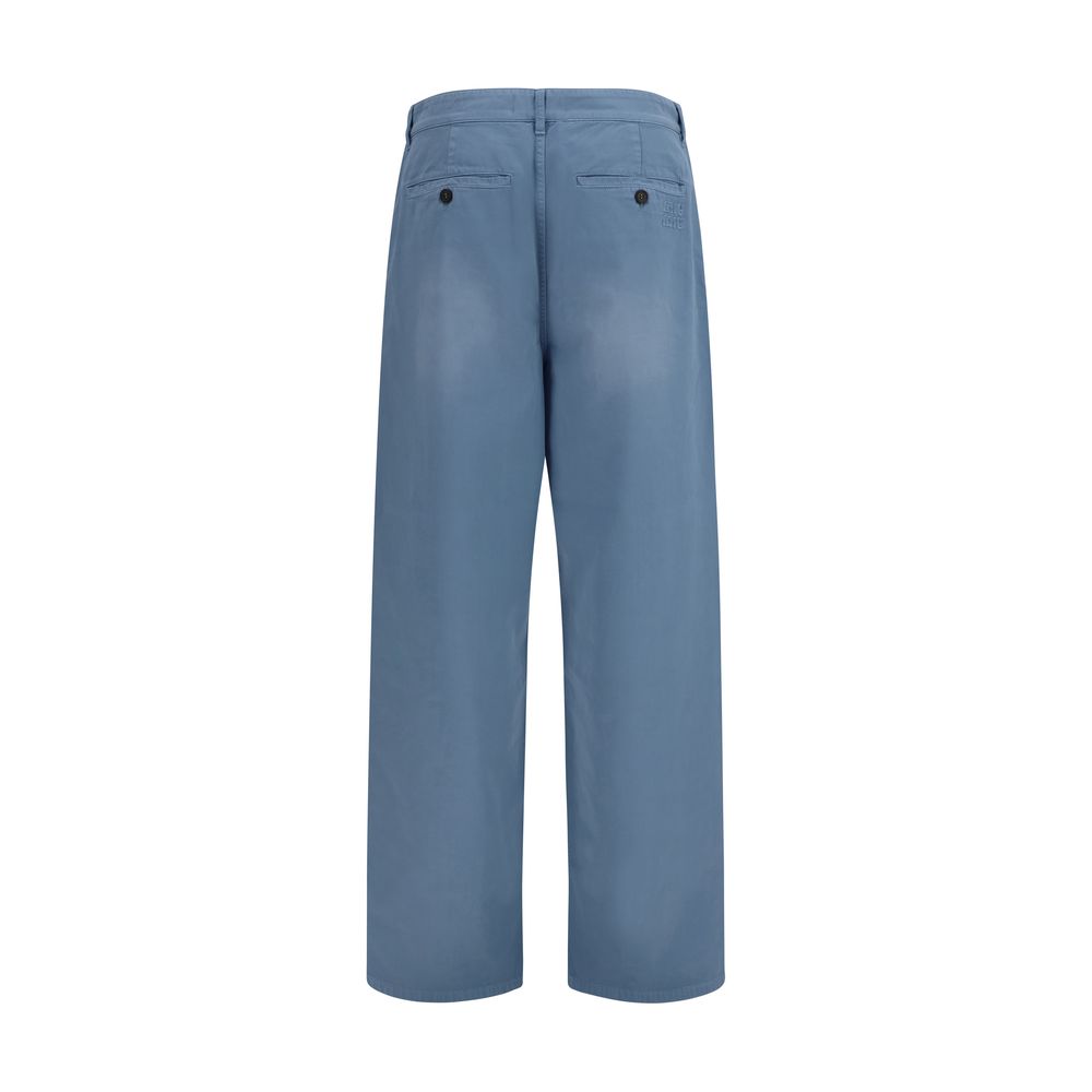 Miu Miu Blue Cotton Casual Pants | Regal Royce