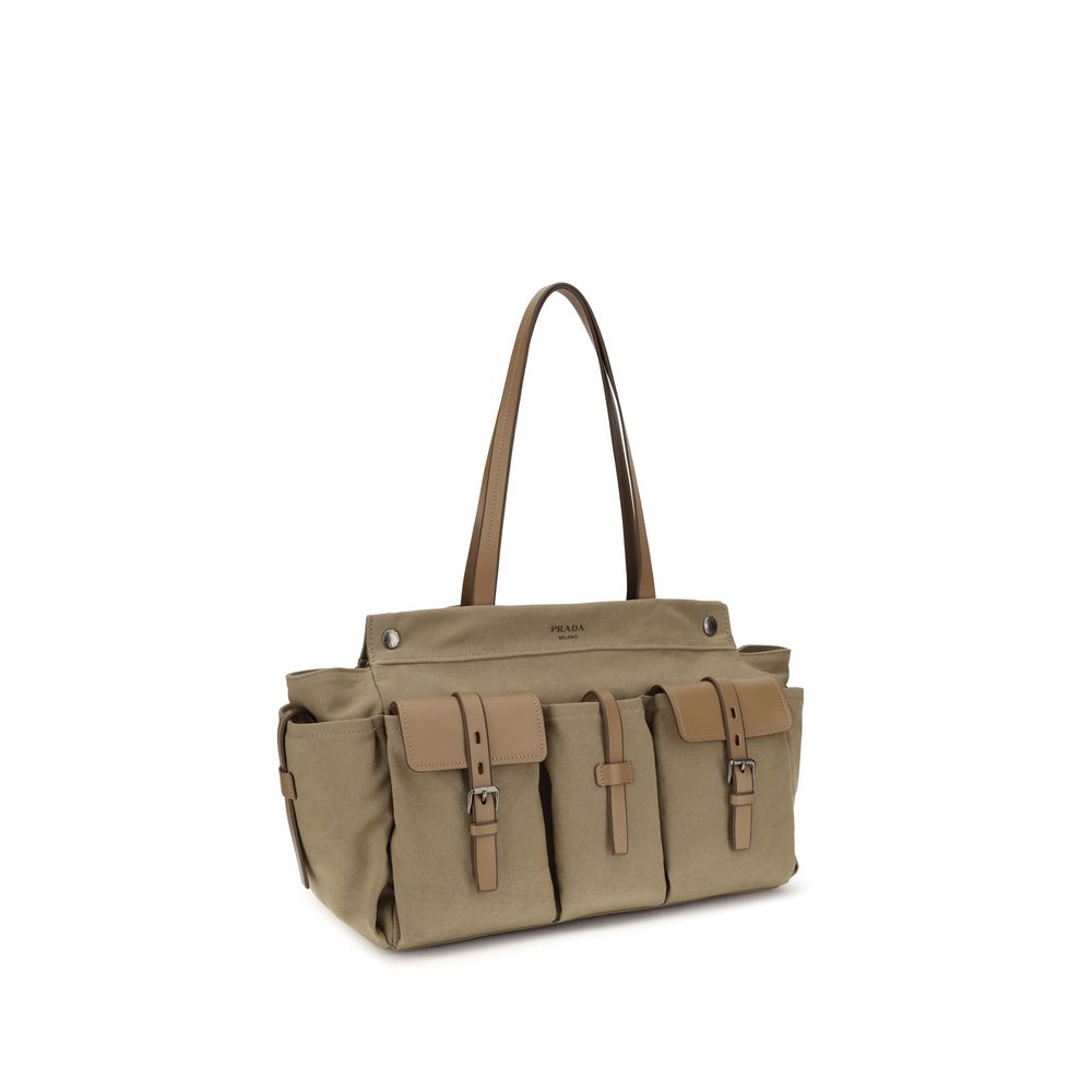 Prada Bicolor Cotton Shoulder Bag | Regal Royce