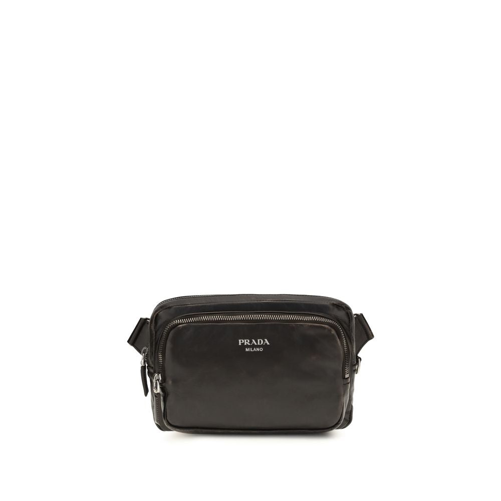 Prada Brown Calf Leather Bos Taurus Shoulder Bag | Regal Royce