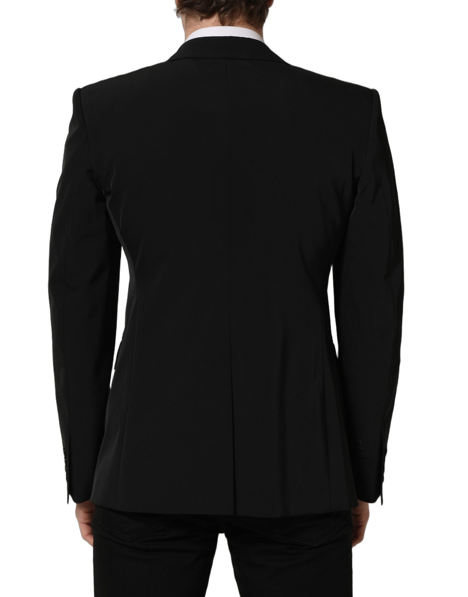 Dolce & Gabbana Black Single Breasted One Button Coat Blazer | Regal Royce